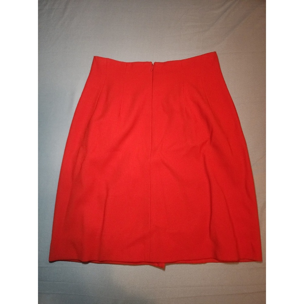 Vintage 90s Red Tulip Skirt Womens Small High Waist Draped Front Career Office - Picture 4 of 6